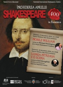 Teatrul Nottara găzduiește Închiderea Anului „Shakespeare – 400”